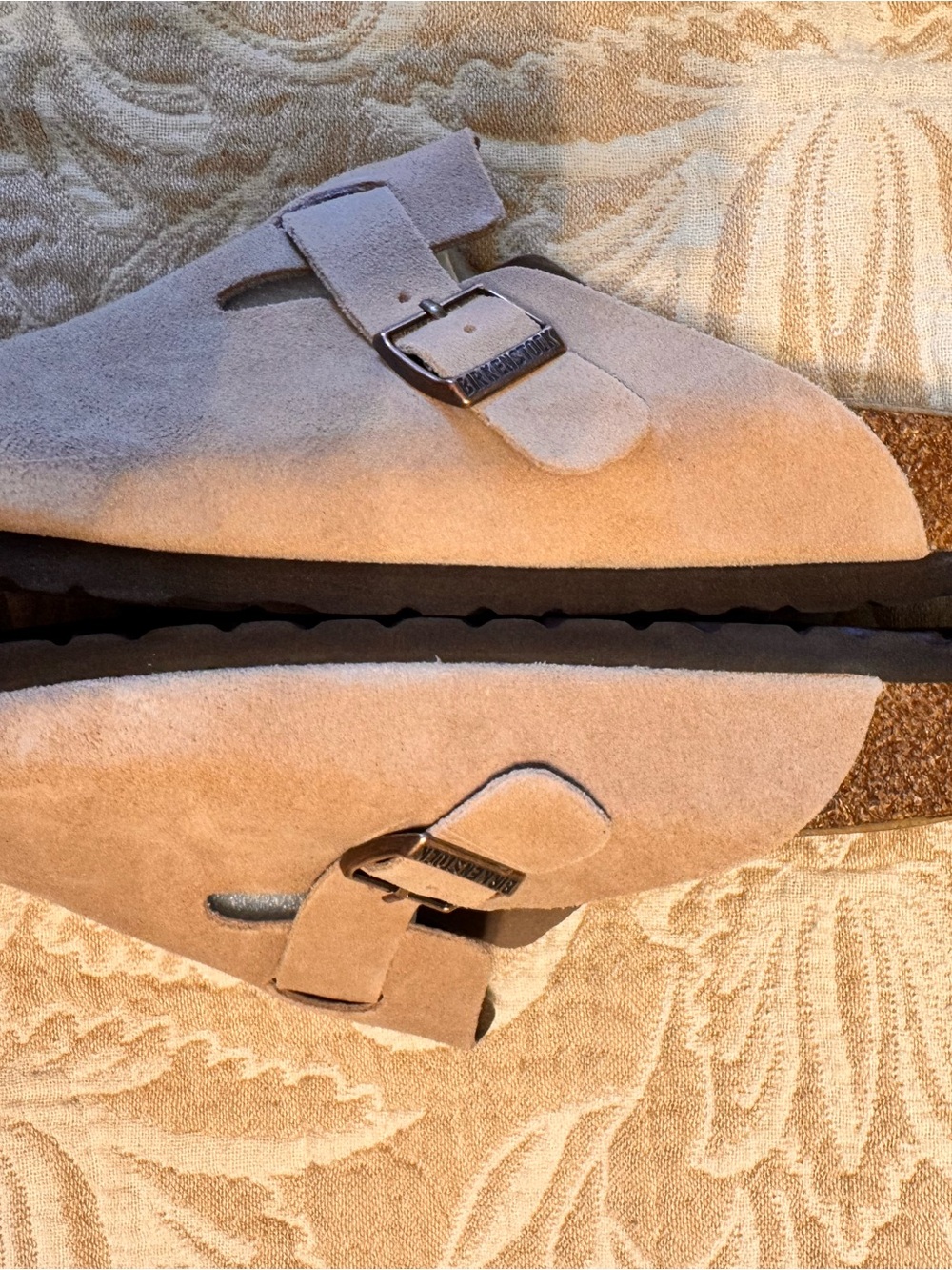 Birkenstock Boston Taupe Suede Soft Footbed Clogs EU 41 US 10 New in Box - Picture 5 of 7
